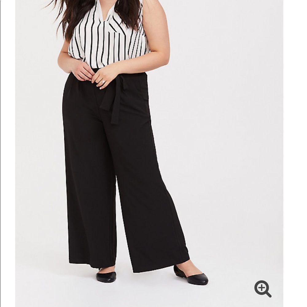 Torrid Crepe Self Tie Wide Leg Pants